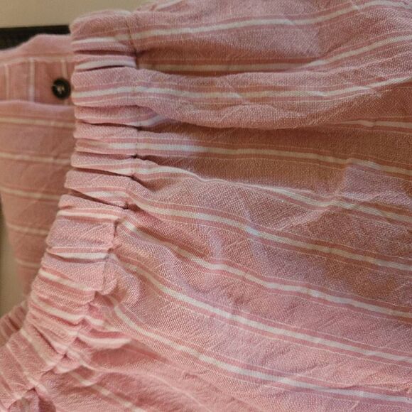 Bluheaven Women's Elastic Off-shoulder Striped Dress Barbie Pink Large - Picture 11 of 16